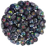 Cuentas de vidrio Czech Cabuchones 2 agujeros 6mm - Crystal Magic Blue